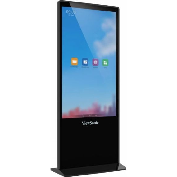 VIEWSONIC EP5542T, DIGITAL TOUCH EPOSTER KIOSK, 55" (3840X2160), PORTRAIT MODE ONLY, 16/7, 450NITS, 1300:1, 2GB RAM / 16GB STORAGE, HDMI X 3, DISPLAYPORT, LAN (RJ-45), USB-A X 3, AUDIO LINE-IN/OUT, ANDROID OS, SPEAKERS 2 X 10W, BLACK