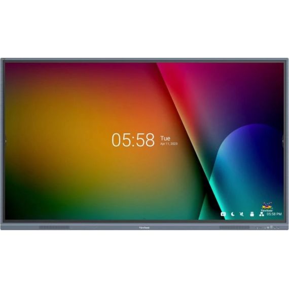 VIEWSONIC IFP7533, EDUCATION - CLASSROOM ESSENTIALS, 75"(3840X2160), ANDROID 11, 20 MULTI TOUCH, 9H, 350NITS, 4000:1, 4GB RAM / 32GB STORAGE, OPSX1, HDMI-INX2, HDMI OUTX1, VGAX1, USB-AX4, USB-BX1, USB-C, EARPHONEX1, AUDIOX1, RS232,  BLACK