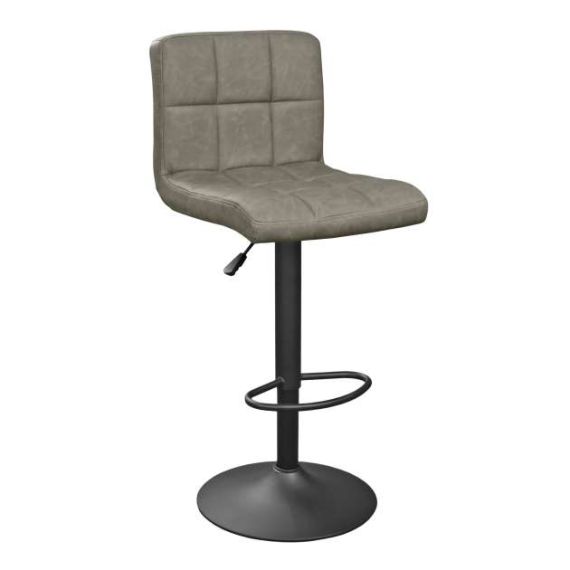 SCAUN DE BAR SB-044~DARK GREY PU+BLACK LEGS