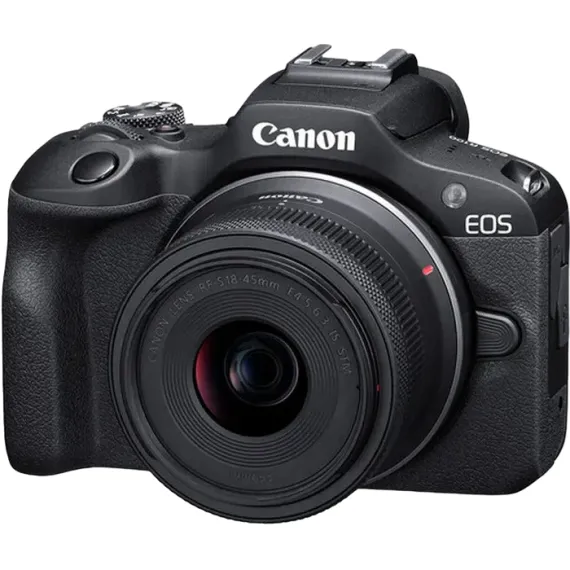 БЕЗЗЕРКАЛЬНЫЙ ФОТОАППАРАТ CANON EOS R100 BLACK & RF-S 18-45MM & RF-S 55-210MM KIT, ЧЁРНЫЙ