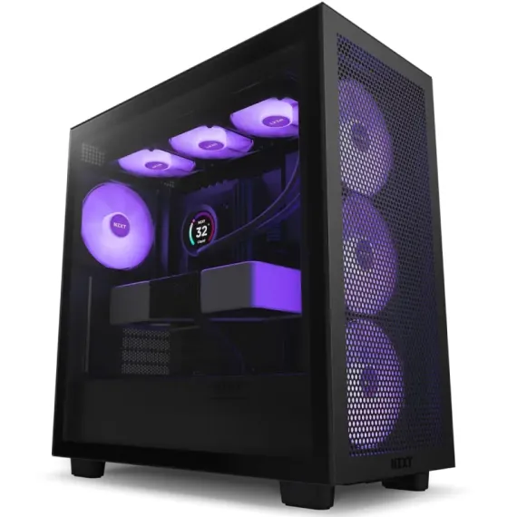 CARCASA PC NZXT H7 FLOW RGB, MIDI-TOWER, ATX, NEGRU