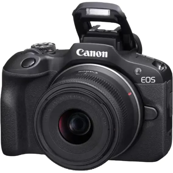 БЕЗЗЕРКАЛЬНЫЙ ФОТОАППАРАТ CANON EOS R100 BLACK & RF-S 18-45MM F/4.5-6.3 IS STM KIT, ЧЁРНЫЙ