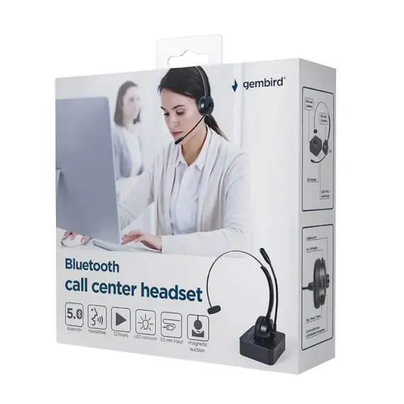 НАУШНИКИ GEMBIRD BTHS-M-01, ЧЁРНЫЙ