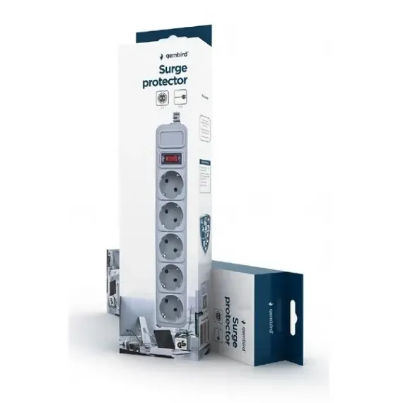 СЕТЕВОЙ ФИЛЬТР GEMBIRD GMB SPG3-B-10C, 5 РОЗЕТОК, 3 М, БЕЛЫЙ