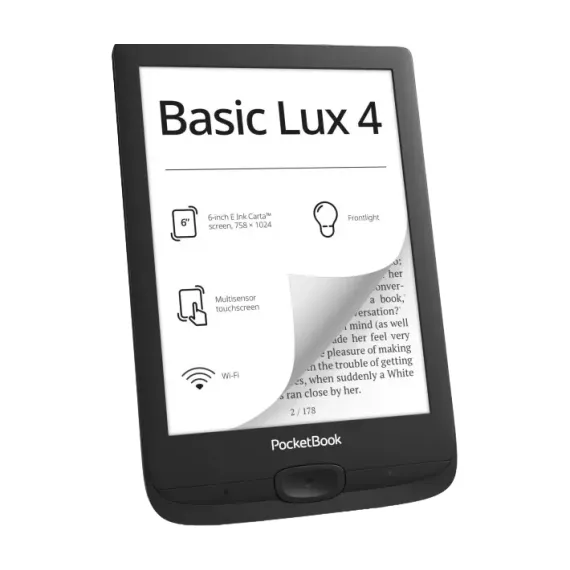 ЭЛЕКТРОННАЯ КНИГА POCKETBOOK BASIC LUX 4 618, ЧЁРНЫЙ