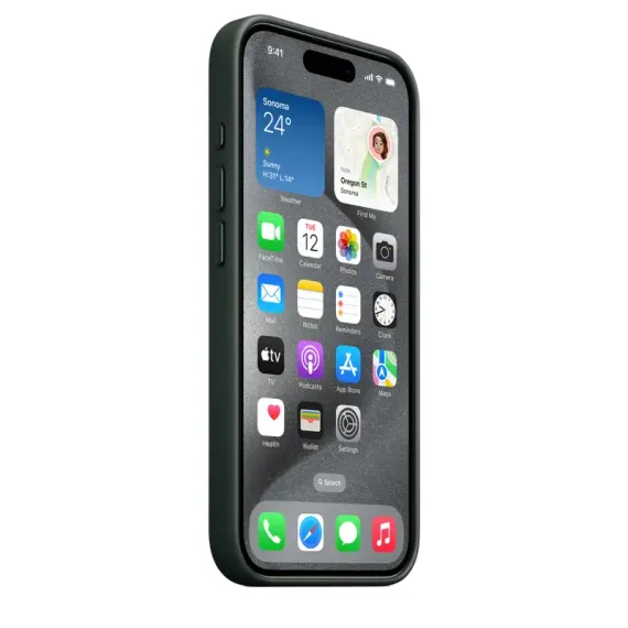 HUSA APPLE IPHONE 15 PRO FINEWOVEN CASE WITH MAGSAFE, EVERGREEN