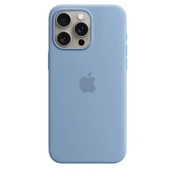ЧЕХОЛ APPLE IPHONE 15 PRO MAX SILICONE CASE WITH MAGSAFE, ЗИМНИЙ ГОЛУБОЙ