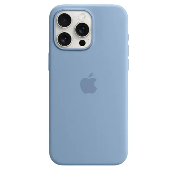 ЧЕХОЛ APPLE IPHONE 15 PRO MAX SILICONE CASE WITH MAGSAFE, ЗИМНИЙ ГОЛУБОЙ