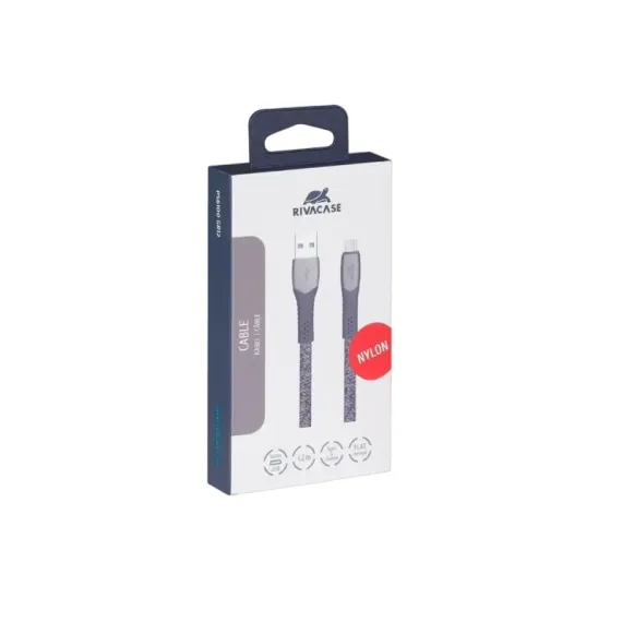 CABLU DE INCARCARE SI DATE RIVACASE PS6102, USB TYPE-C/USB TYPE-A, 1,2M, GRI
