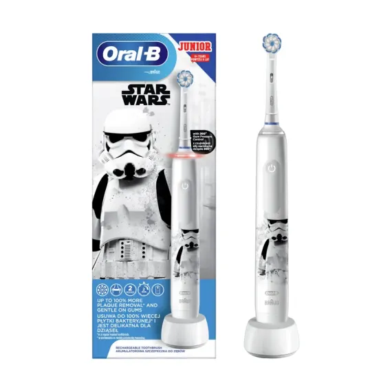 PERIUTA DE DINTI ELECTRICA BRAUN JUNIOR 6+ STARWARS PRO 3, ALB