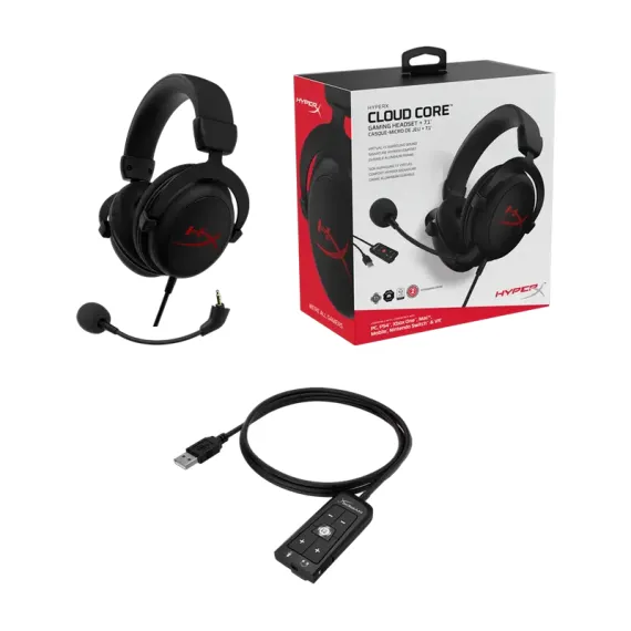 CASTI HYPERX CLOUD II CORE, FARA FIR, NEGRU