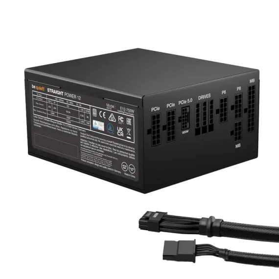 БЛОК ПИТАНИЯ ДЛЯ КОМПЬЮТЕРОВ BE QUIET! STRAIGHT POWER 12, 750ВТ, ATX, ПОЛНОСТЬЮ МОДУЛЬНЫЙ