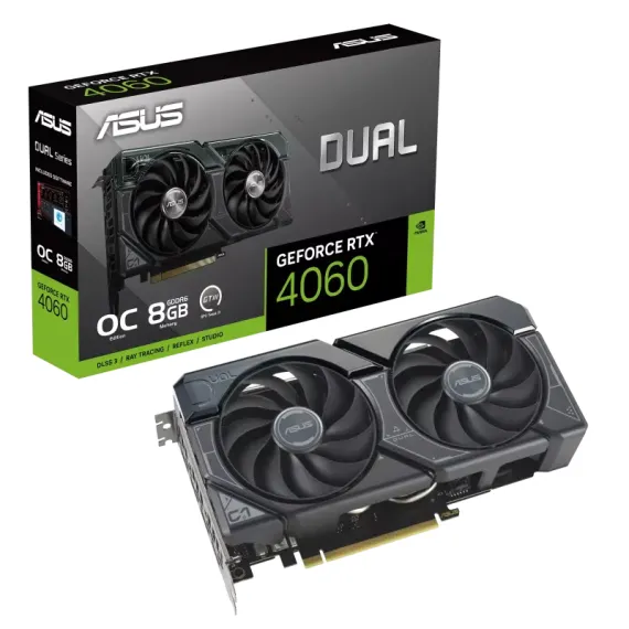 ВИДЕОКАРТА ASUS DUAL-RTX4060-O8G,  8GB GDDR6 128БИТ (DUAL-RTX4060-O8G)