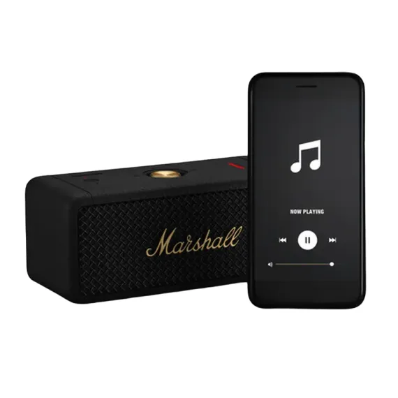 BLUETOOTH-ДИНАМИК MARSHALL EMBERTON II, ЧЕРНЫЙ | ЗОЛОТИСТЫЙ