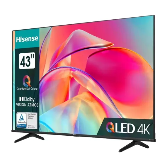 43" QLED SMART ТЕЛЕВИЗОР HISENSE 43E7KQ, 3840X2160 4K UHD, VIDAA U6.0, ЧЁРНЫЙ