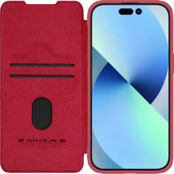 ЧЕХОЛ КНИЖКА NILLKIN IPHONE 15 PLUS - QIN PRO, КРАСНЫЙ