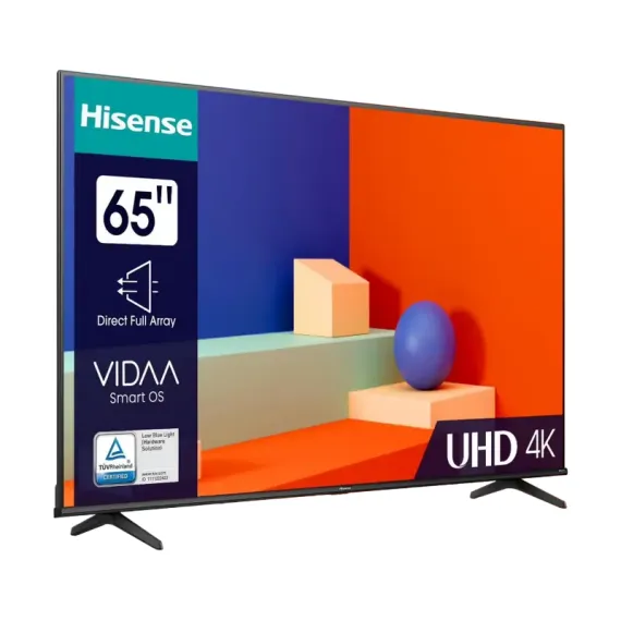 65" LED SMART ТЕЛЕВИЗОР HISENSE 65A6K, 3840X2160 4K UHD, VIDAA U6.0, ЧЁРНЫЙ