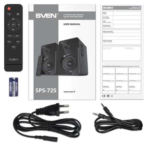 АУДИОСИСТЕМА 2.0 CH SVEN SPS-725, ЧЁРНЫЙ