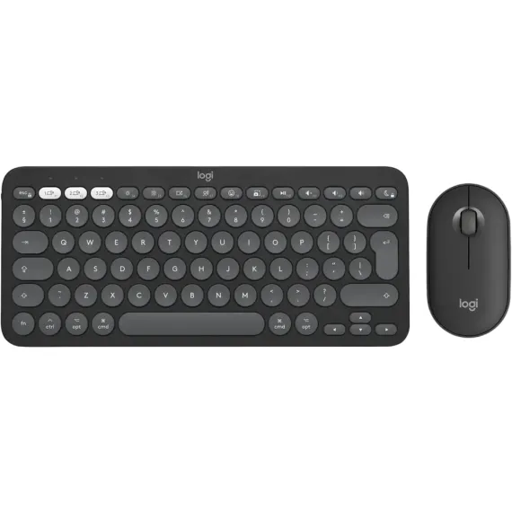 КЛАВИАТУРА И МЫШЬ LOGITECH PEBBLE 2 COMBO ДЛЯ MAC, БЕСПРОВОДНОЕ, ЧЁРНЫЙ