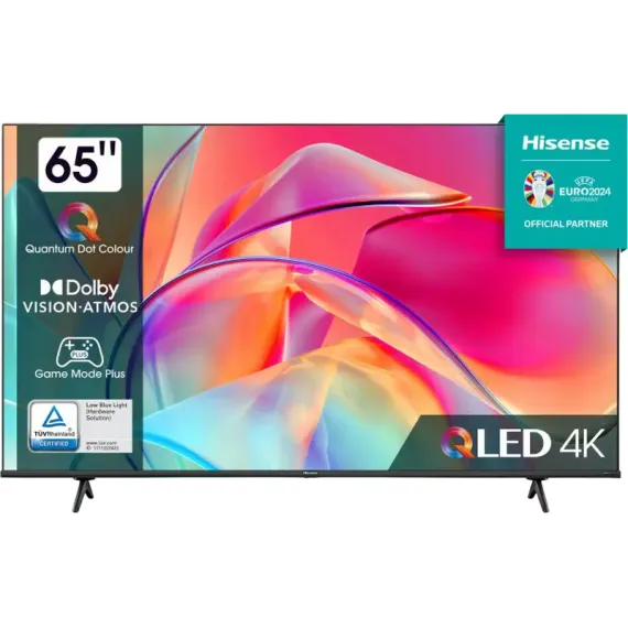 65" QLED SMART ТЕЛЕВИЗОР HISENSE 65E7KQ, 3840X2160 4K UHD, VIDAA U6.0, ЧЁРНЫЙ