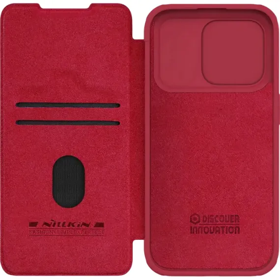 ЧЕХОЛ КНИЖКА NILLKIN IPHONE 15 PRO - QIN PRO, КРАСНЫЙ