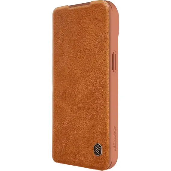 ЧЕХОЛ КНИЖКА NILLKIN IPHONE 15 - QIN PRO, КОРИЧНЕВЫЙ