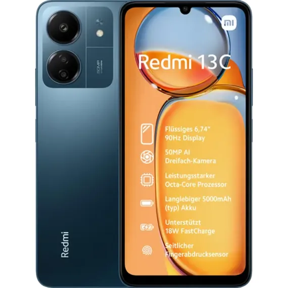 СМАРТФОН XIAOMI REDMI 13C, 6ГБ/128ГБ, МОРСКОЙ СИНИЙ