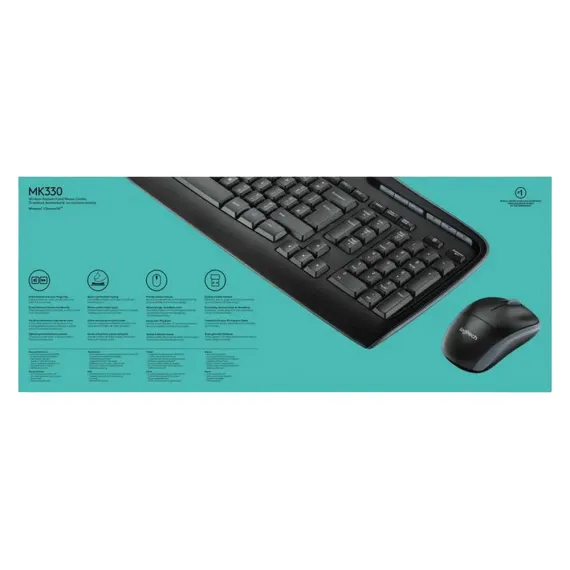 КЛАВИАТУРА И МЫШЬ LOGITECH MK330, БЕСПРОВОДНОЕ, ЧЁРНЫЙ