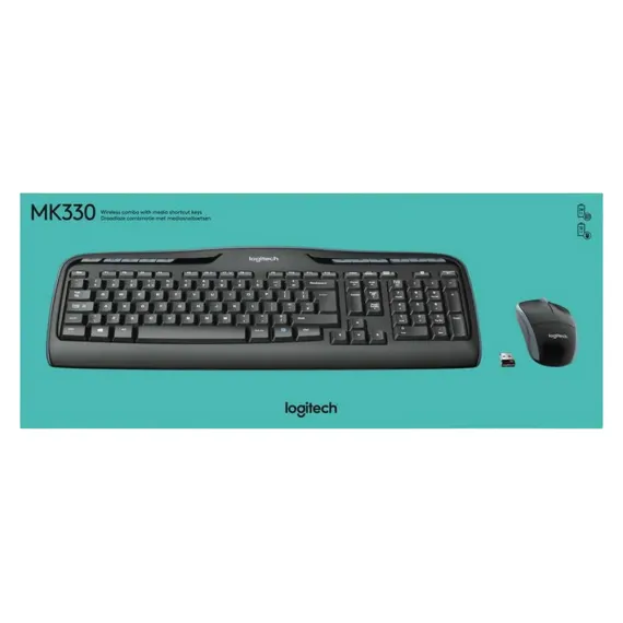КЛАВИАТУРА И МЫШЬ LOGITECH MK330, БЕСПРОВОДНОЕ, ЧЁРНЫЙ