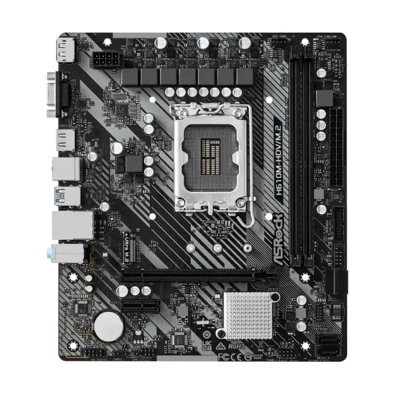 МАТЕРИНСКАЯ ПЛАТА ASROCK H610M-HDV/M.2 R2.0, LGA1700, INTEL H610, MICRO-ATX
