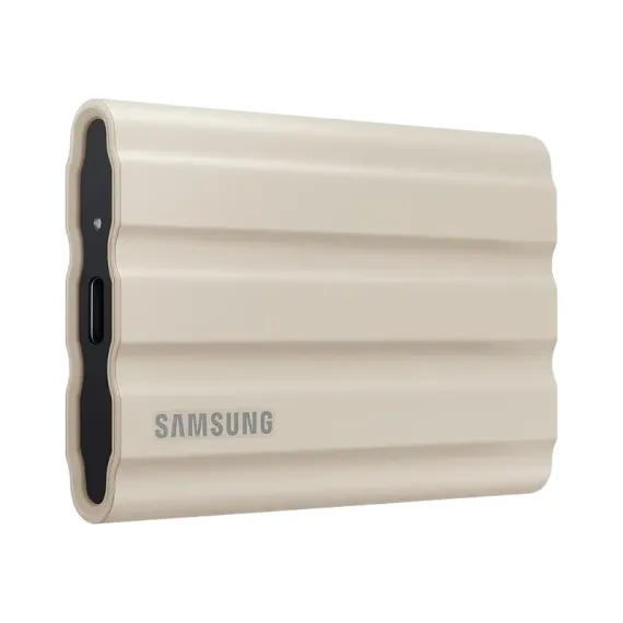 2.0TB SAMSUNG PORTABLE SSD T7 SHIELD BEIGE, USB-C 3.1 (88X59X13MM, 98G,R/W:1050/1000MB/S, IP65)