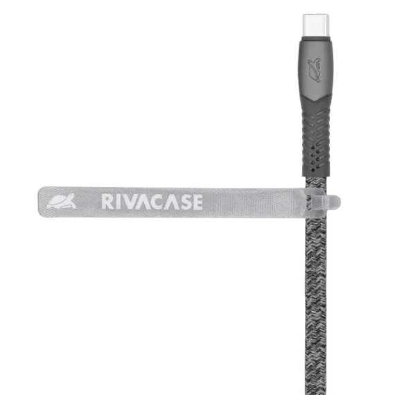 КАБЕЛЬ ДЛЯ ПЕРЕДАЧИ ДАННЫХ RIVACASE PS6105, USB TYPE-C/USB TYPE-C, 1,2М, СЕРЫЙ