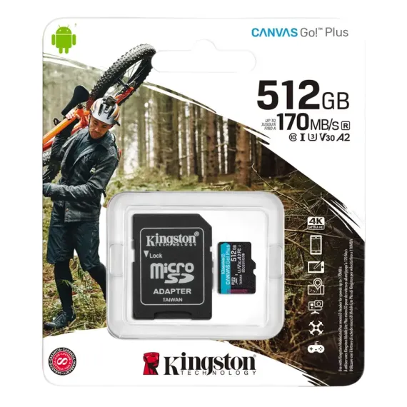 КАРТА ПАМЯТИ KINGSTON CANVAS GO! PLUS, 512ГБ (SDCG3/512GB)