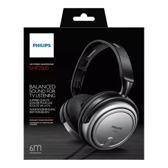НАУШНИКИ PHILIPS SHP2500, СЕРЕБРИСТЫЙ | ЧЕРНЫЙ