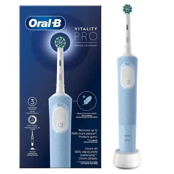 ЭЛЕКТРИЧЕСКАЯ ЗУБНАЯ ЩЕТКА BRAUN ORAL-B VITALITY PRO PROTECT X , ГОЛУБОЙ