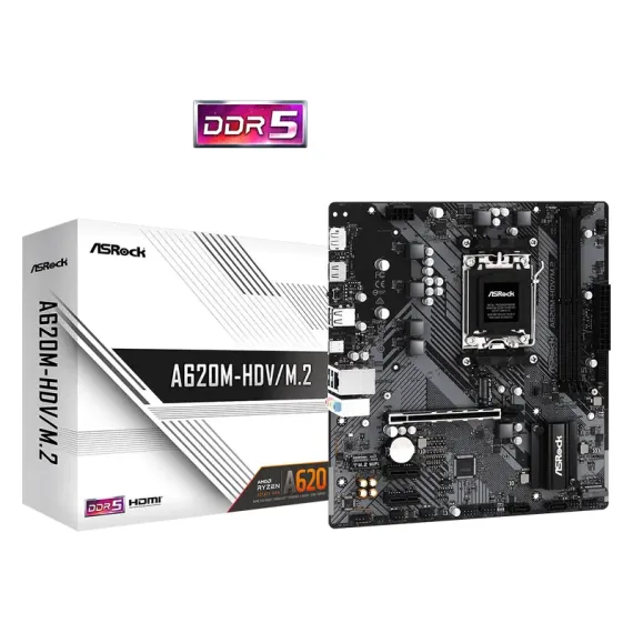 МАТЕРИНСКАЯ ПЛАТА ASROCK A620M-HDV/M.2, AM5, AMD A620, MICRO-ATX