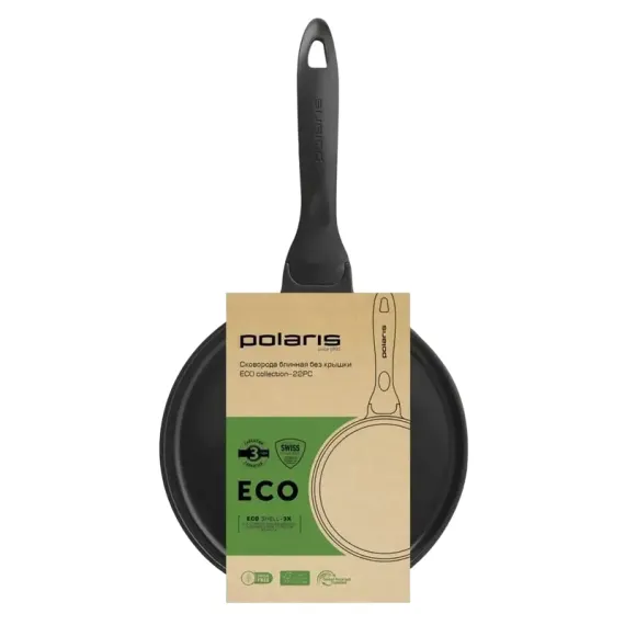 БЛИННАЯ СКОВОРОДА POLARIS ECO COLLECTION-22PC, 22СМ, ЧЁРНЫЙ