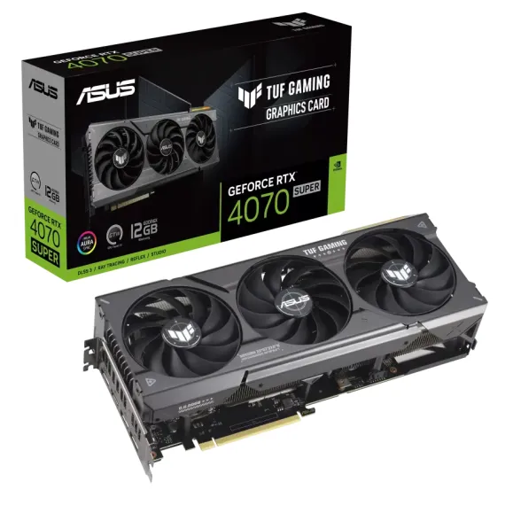 ВИДЕОКАРТА ASUS TUF-RTX4070S-O12G-GAMING, 12ГБ GDDR6X 192БИТ (TUF-RTX4070S-O12G-GAMING)