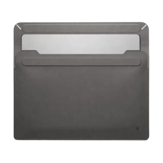 СУМКА ДЛЯ НОУТБУКА SPIGEN VALENTINUS 13-14", ИСКУССТВЕННАЯ КОЖА, СЕРЫЙ