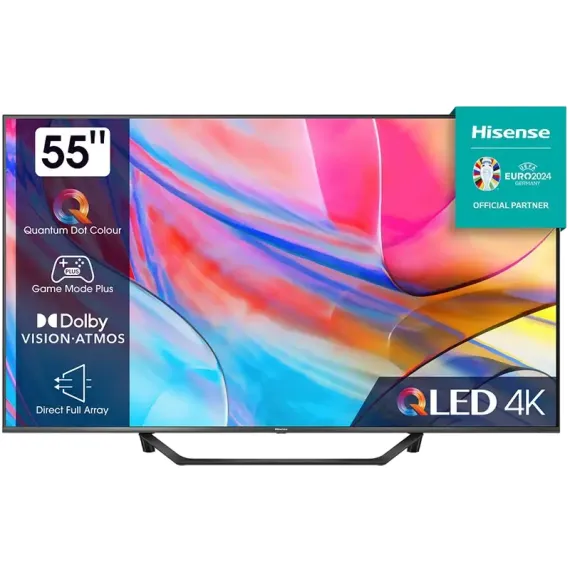 55" QLED SMART ТЕЛЕВИЗОР HISENSE 55A7KQ, 3840X2160 4K UHD, VIDAA U6.0, СЕРЫЙ