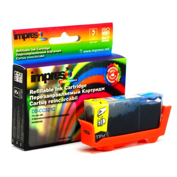 IMPRESO IMP-DS-CC521C CYAN REFILLABLE CARTRIDGE CANON IP3600/4600