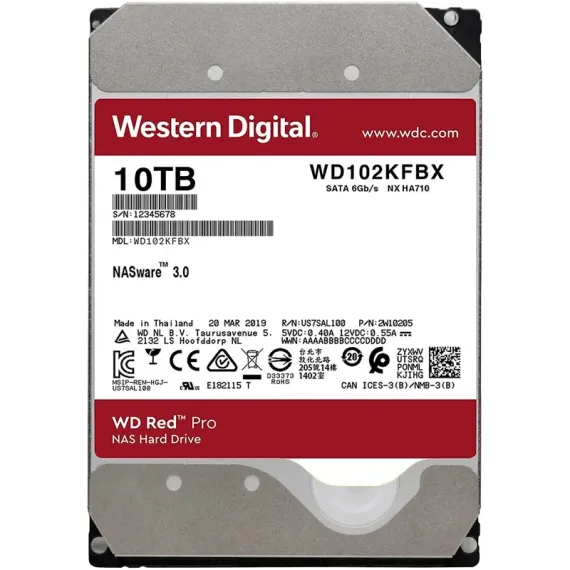 ЖЕСТКИЙ ДИСК WESTERN DIGITAL WD RED PRO, 3.5", 10 ТБ