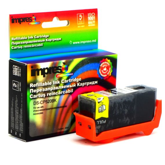 IMPRESO IMP-RC-CP520BK BLACK REFILLABLE CARTRIDGE CANON IP3600/4600