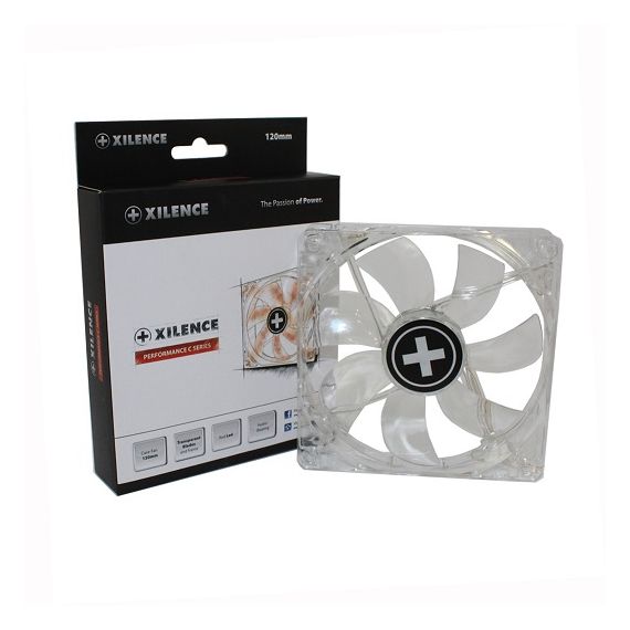 120MM CASE FAN - XILENCE XPF120.TR FAN, RED LED, 120X120X25MM, 1400RPM, <21DBA, 68CFM, HYDRO BEARING, BIG 4PIN AND 3PIN MOLEX, BLACK/RED