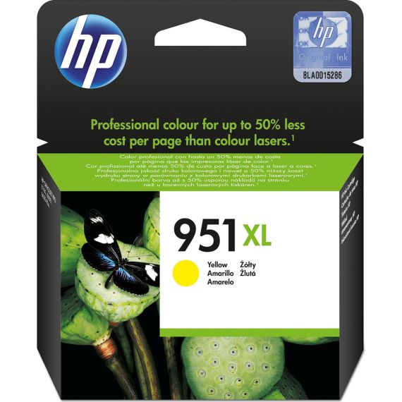 HP 951XL (CN048AE) YELLOW INK CARTRIDGE, FOR OFFICEJET PRO 8100 EPRINTER , PRO 8600 PLUS E-ALL-IN-ONE , PRO 8600A (A911A) E-ALL-IN-ONE , PRO 276DW , PRO 251DW, 1500 PAGES