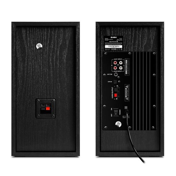 SVEN MC-20 BLACK,  2.0 / 2X45W RMS, BLUETOOTH V. 2.1 +EDR, DIGITAL LED DISPLAY, FM-TUNER, USB FLASH, SD CARD, REMOTE CONTROL, HEADPHONE INPUT, GLOSSY BLACK FRONT PANELS, WOODEN.
