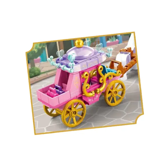 КОНСТРУКТОР SLUBAN "КАРЕТА С ДВУМЯ ЛОШАДЬМ" B0872, 6+