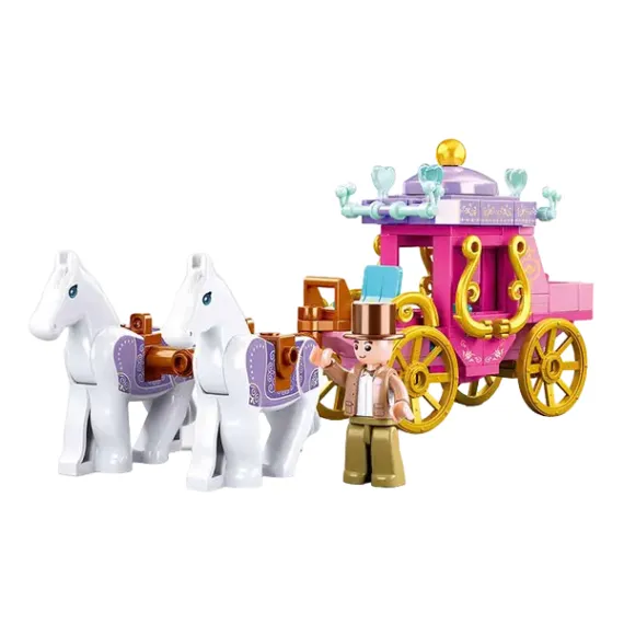 КОНСТРУКТОР SLUBAN "КАРЕТА С ДВУМЯ ЛОШАДЬМ" B0872, 6+