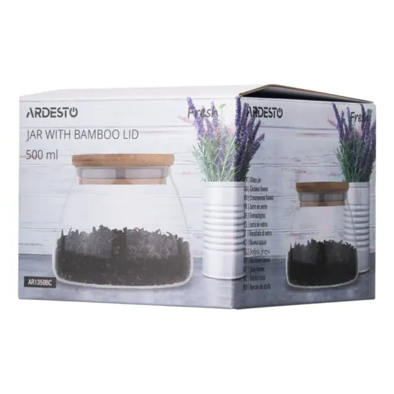 ARDESTO AR1350BC COFFEE TIN 500 ML, STICLA, BAMBUS