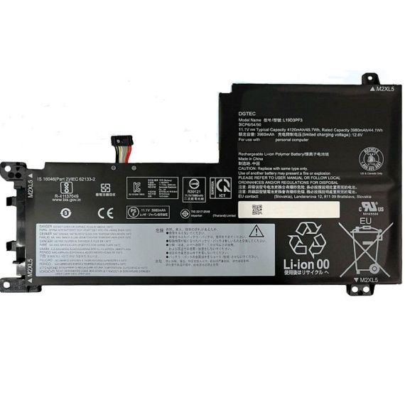 BATTERY LENOVO IDEAPAD 5-15IIL05, 5-15ARE05, 5-15ITL05, 5-15ALC05 L19C3PF4 L19D3PF3 11.1V 4120MAH BLACK ORIGINAL